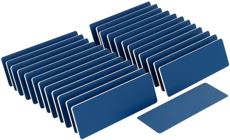 ExcelMark Blank Name Tag/Badge with Magnetic Backing - 1"x 3"(25 Pack - Blue)